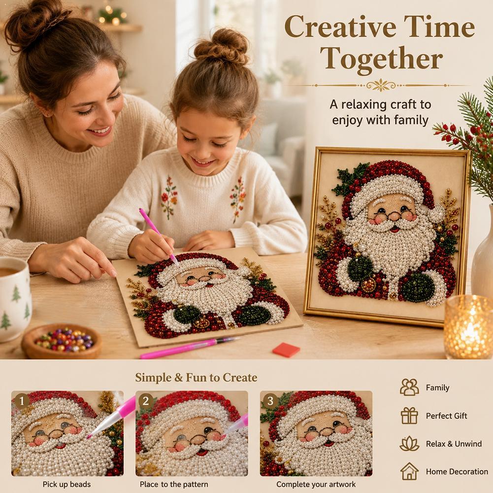 Resin Art Work - Kit Seni Mutiara Santa Claus Natal