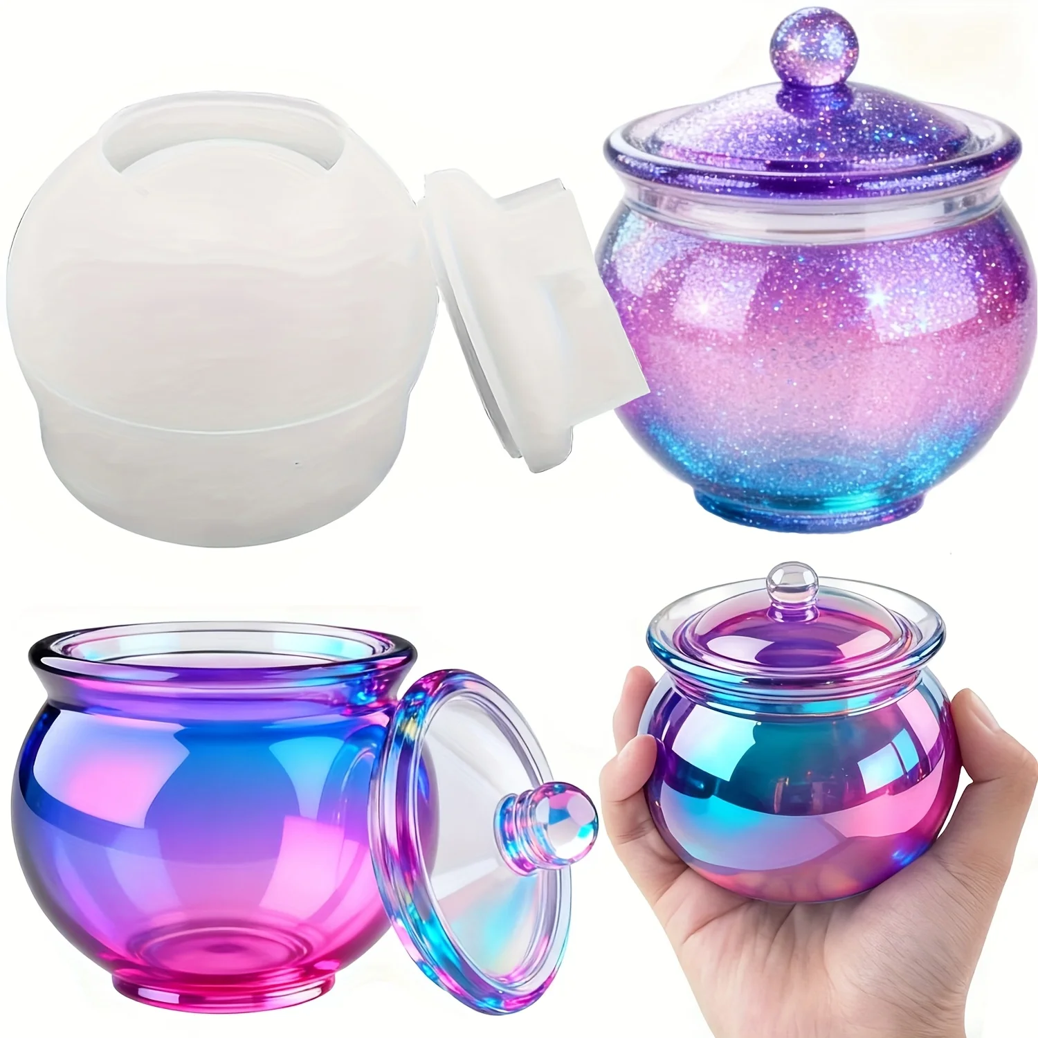 Resin Art Case - 1 set cetakan resin bulat dengan